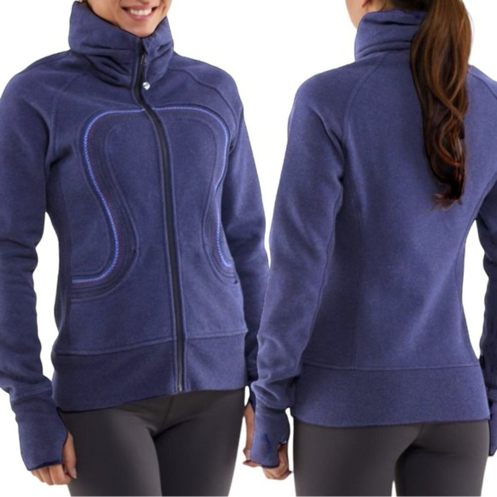Lululemon Cuddle Up Jacket Size 2 Heathered Blue